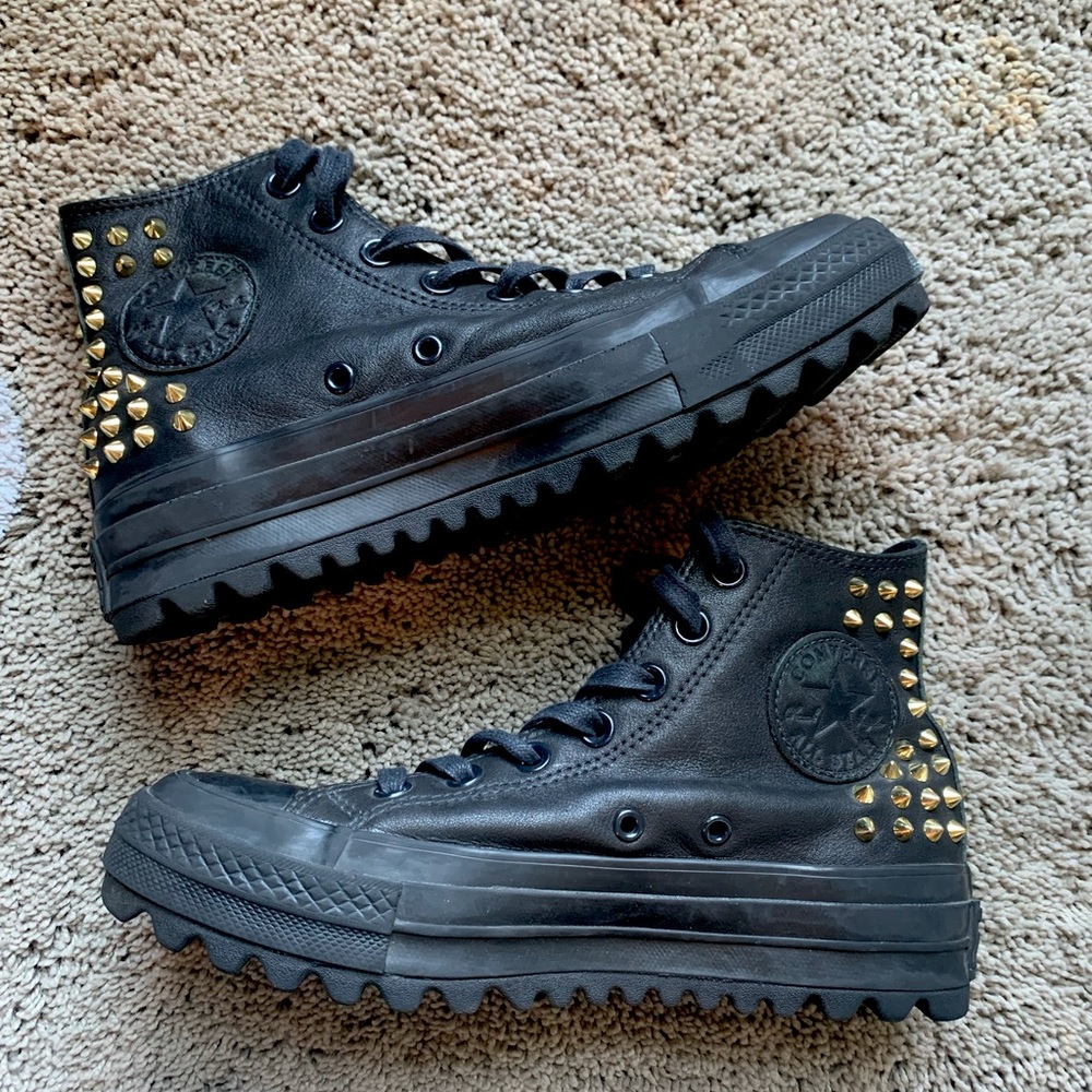 Converse gold stud sneakers